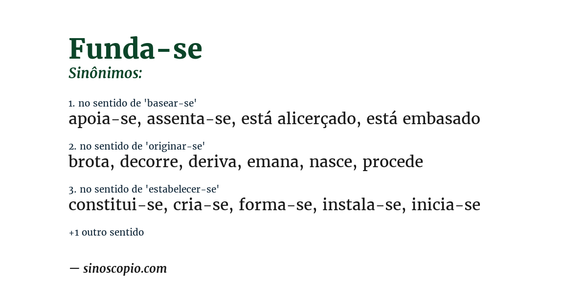 Sinônimo de funda-se