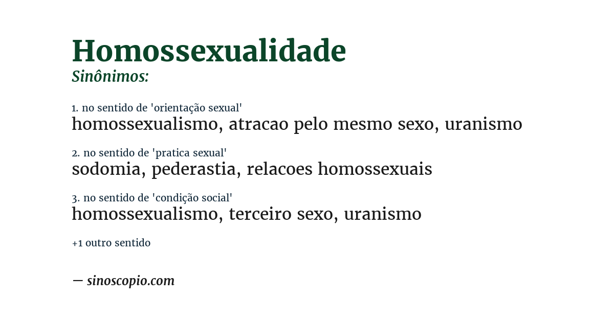 Sinônimo de homossexualidade