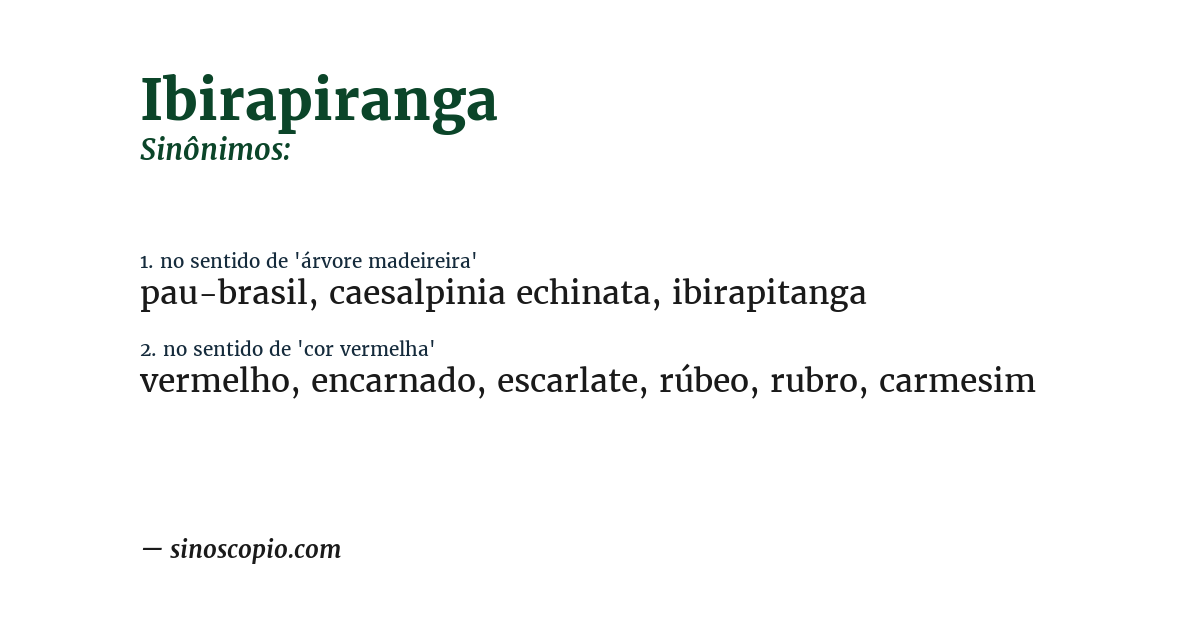 Sinônimo de ibirapiranga