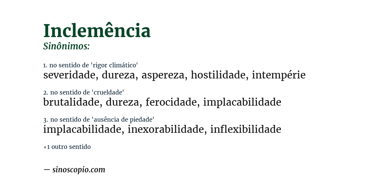 Sinônimo de inclemência