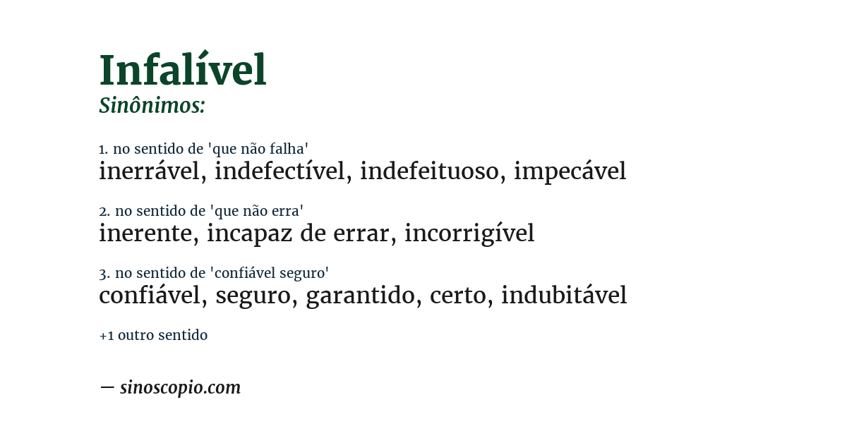 Sinônimo de infalível