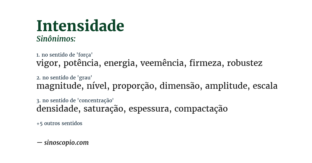 Sinônimo de intensidade
