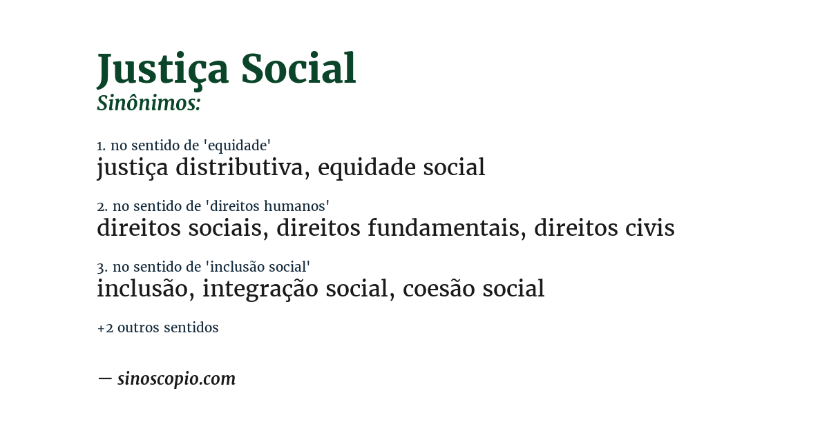 Sinônimo de justiça social