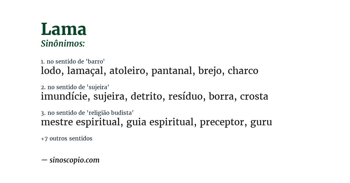 Sinônimo de lama