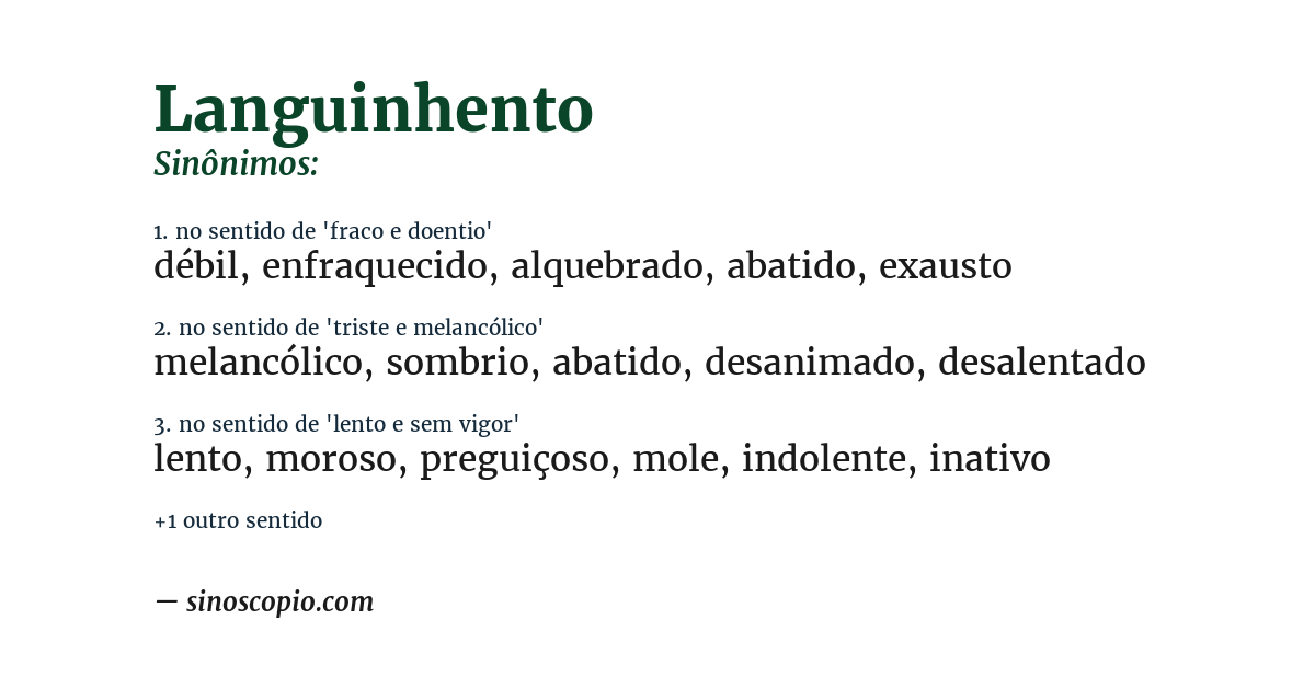 Sinônimo de languinhento