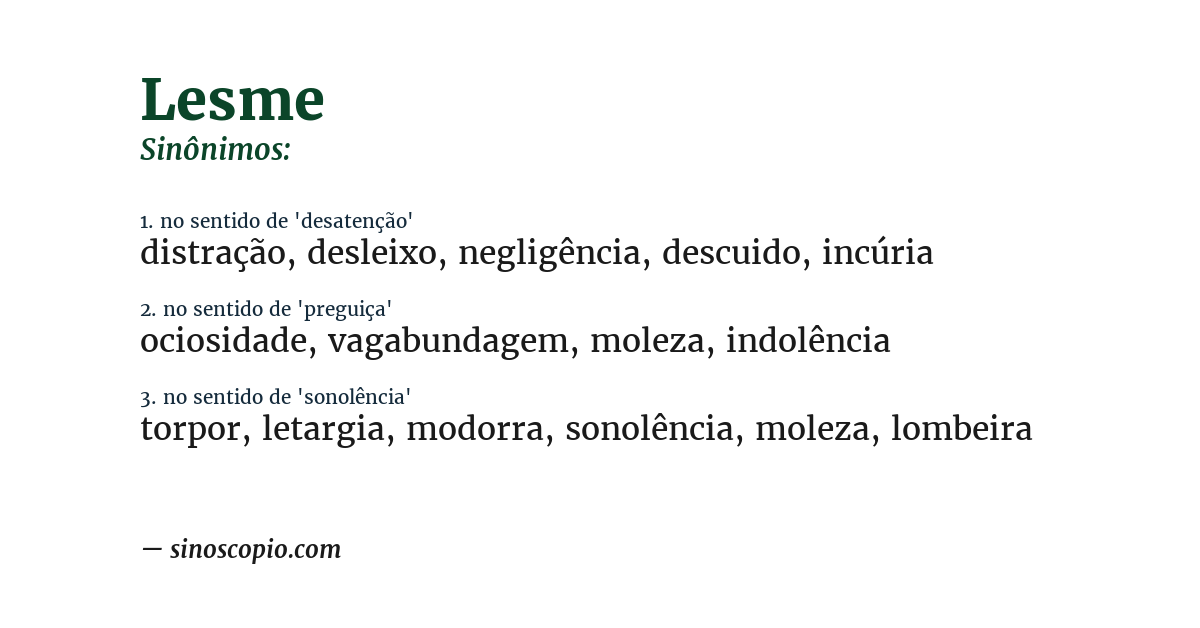 Sinônimo de lesme