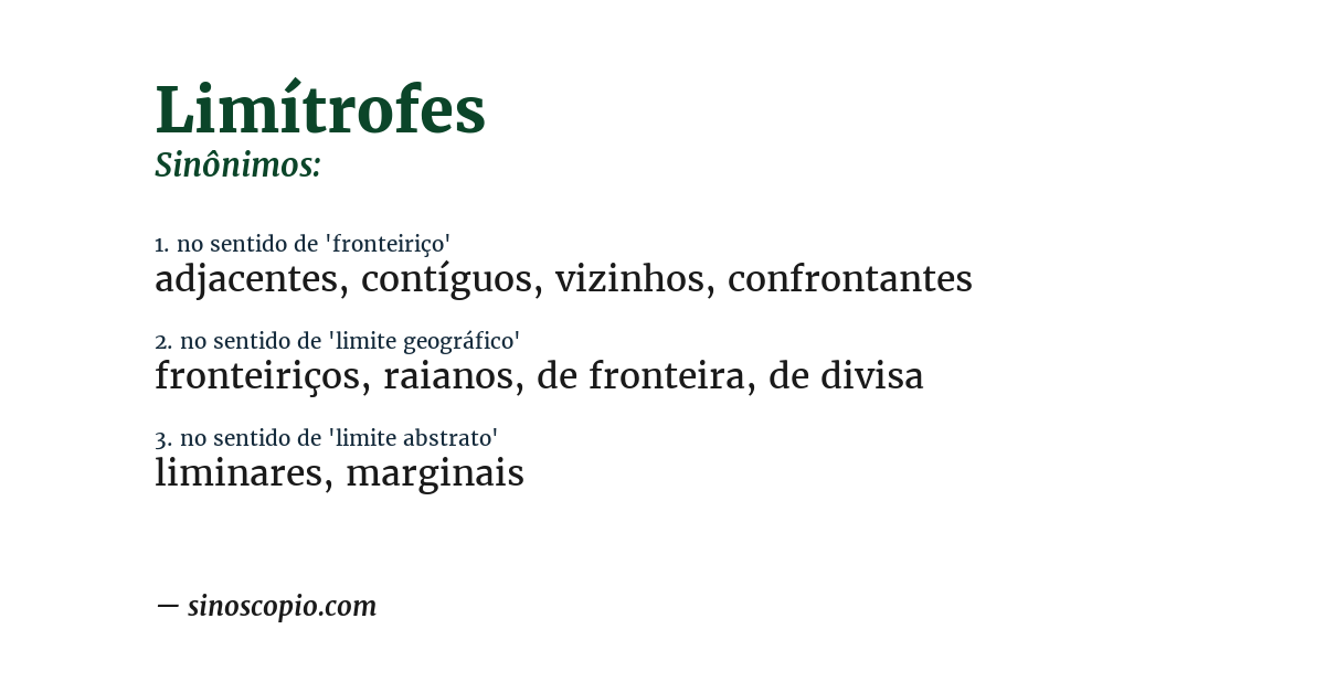 Sinônimo de limítrofes