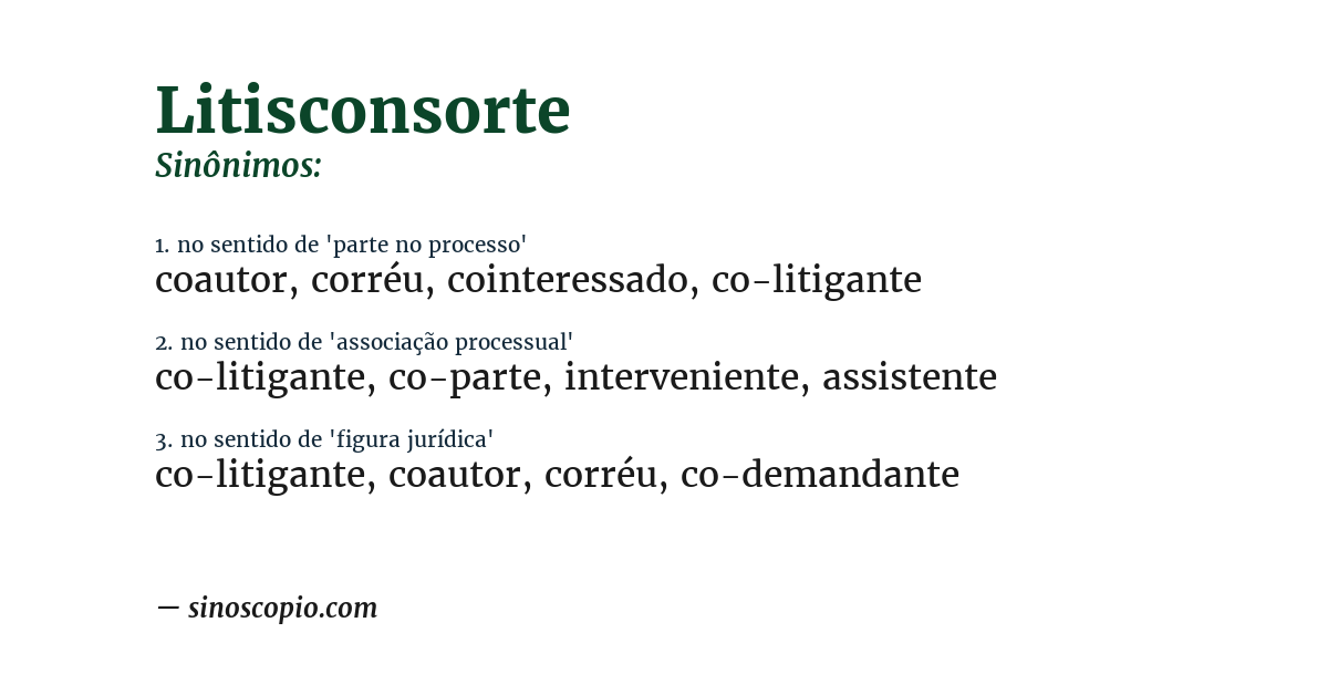 Sinônimo de litisconsorte