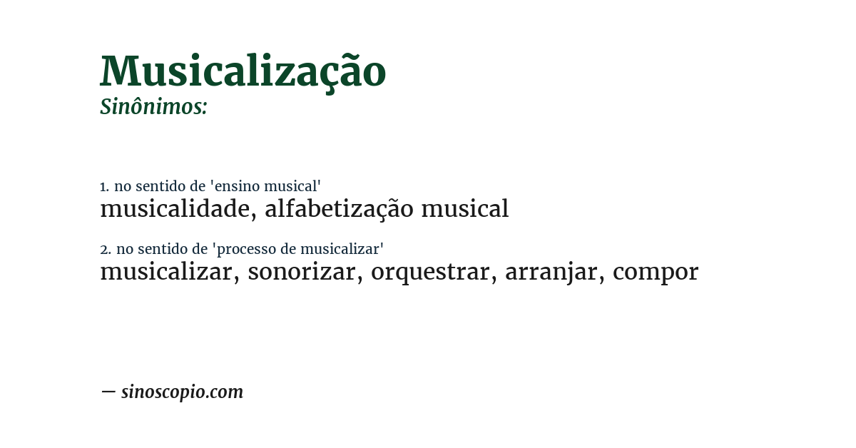 Sinônimo de musicalização