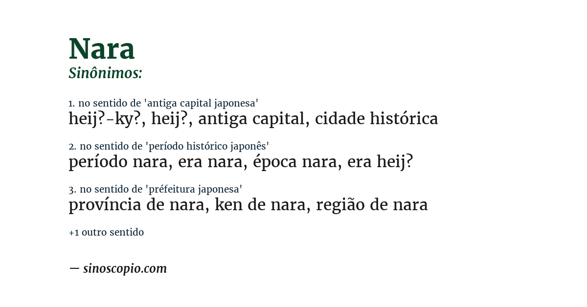 Sinônimo de nara