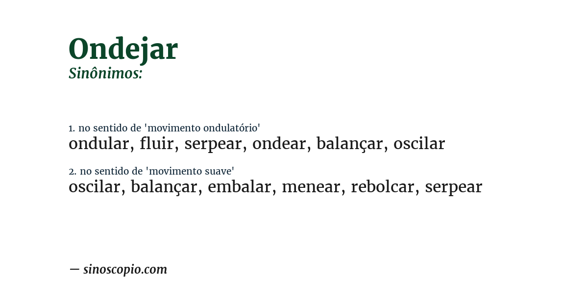 Sinônimo de ondejar