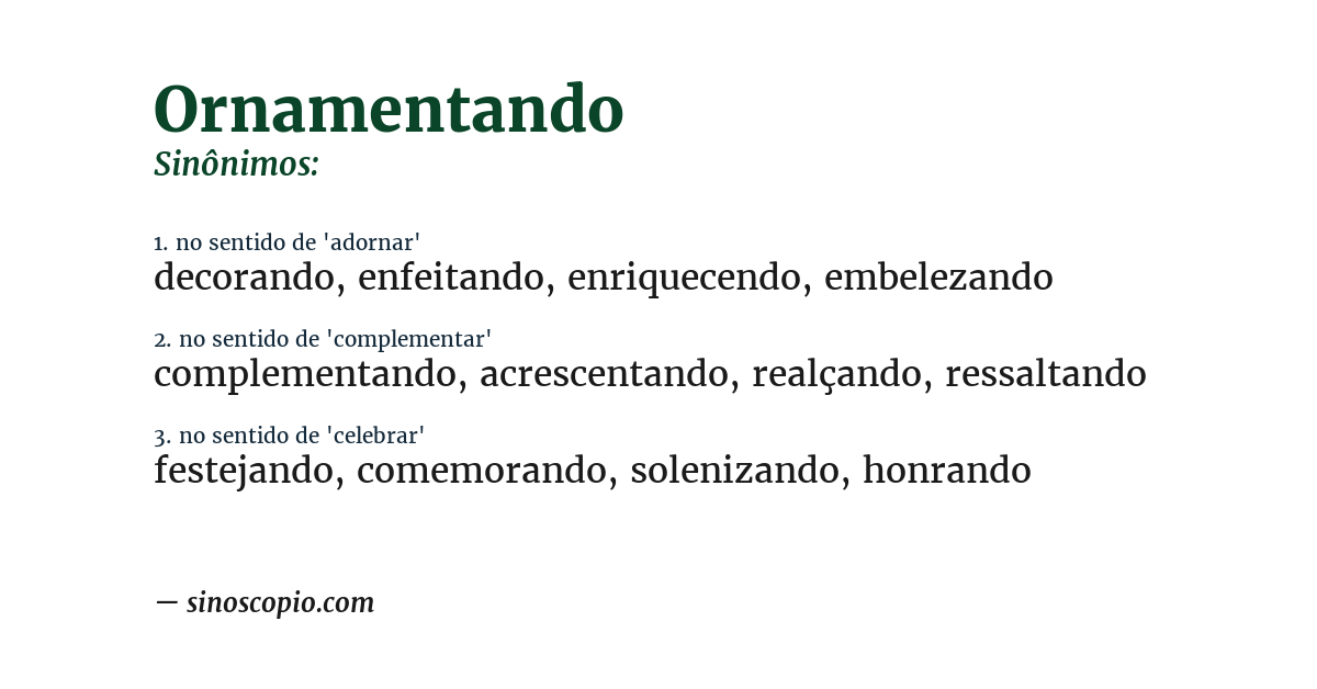 Sinônimo de ornamentando