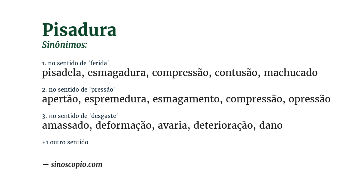 Sinônimo de pisadura