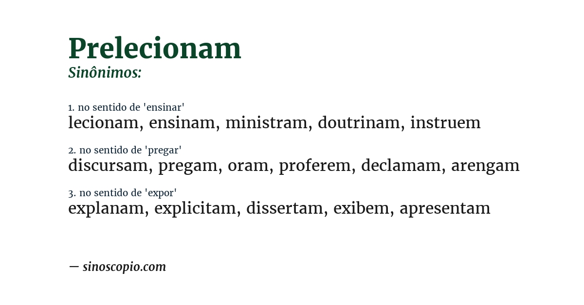 Sinônimo de prelecionam
