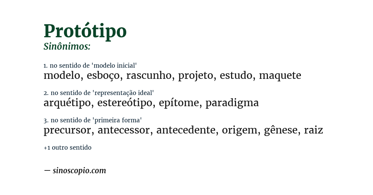 Sinônimo de protótipo