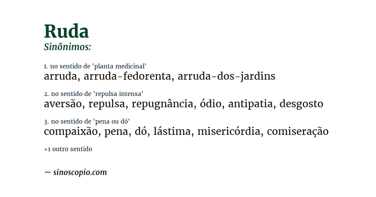 Sinônimo de ruda