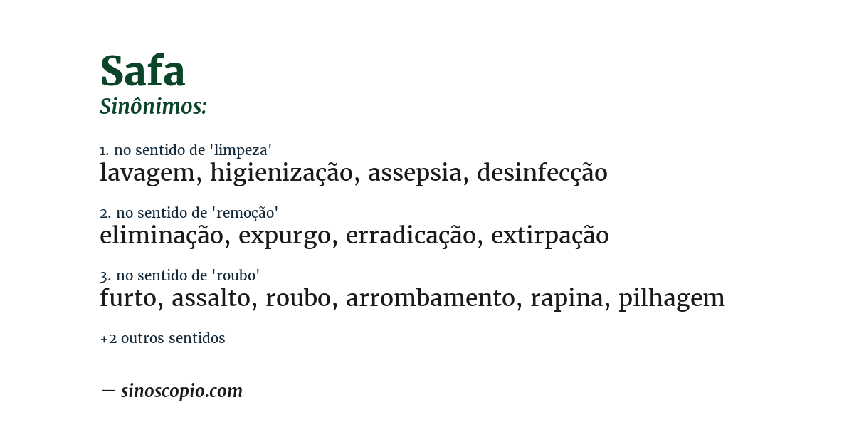 Sinônimo de safa