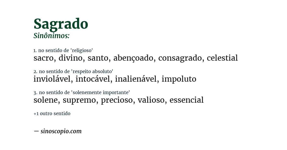 Sinônimo de sagrado