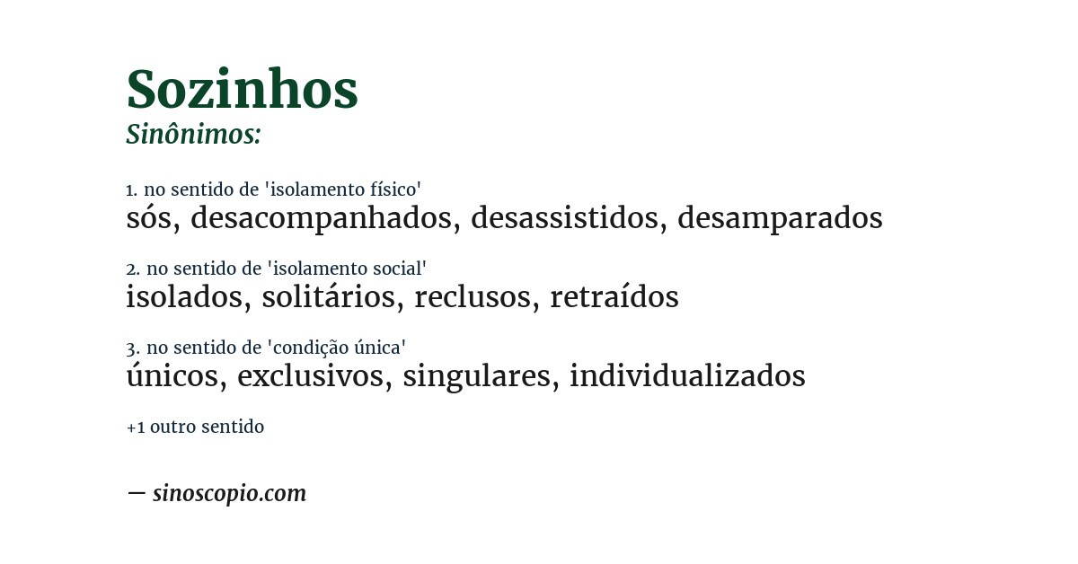 Sinônimo de sozinhos