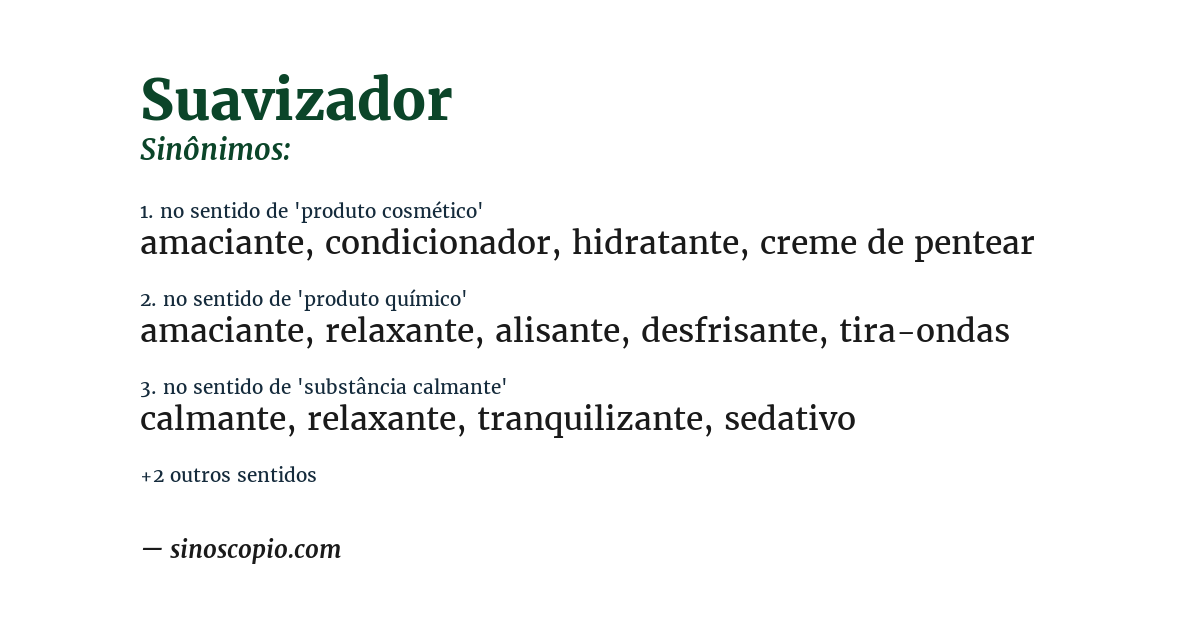 Sinônimo de suavizador