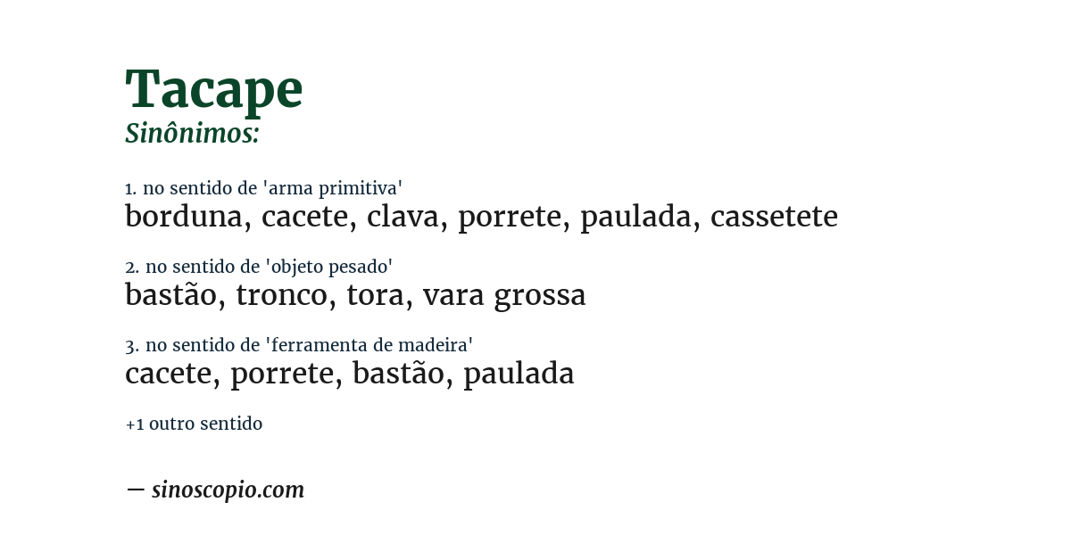 Sinônimo de tacape