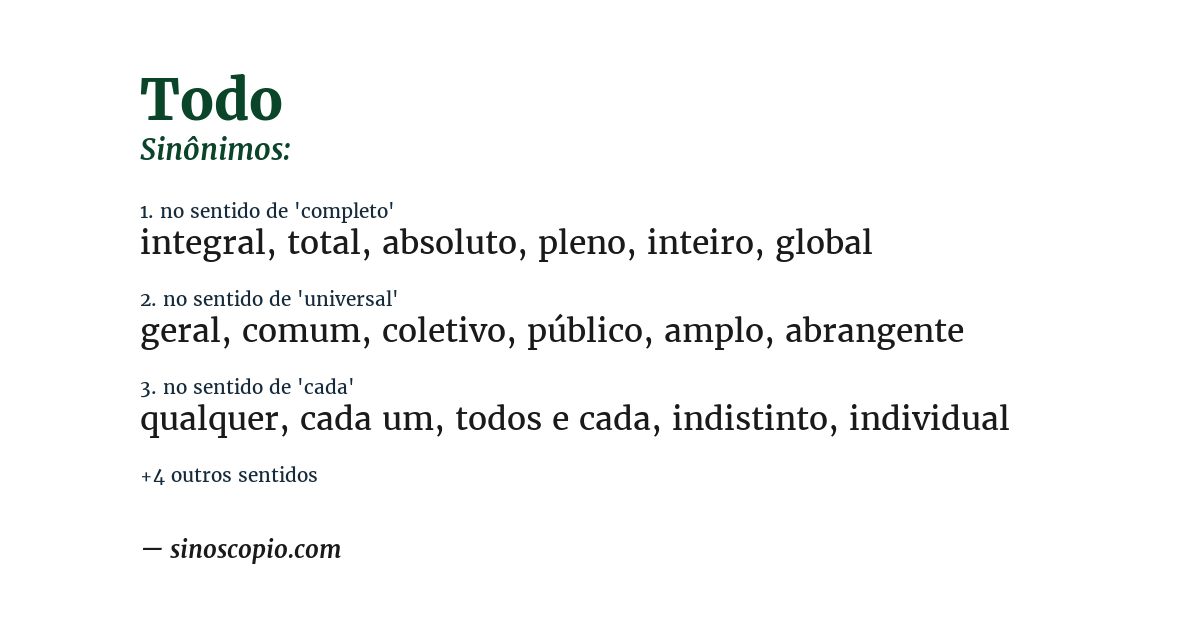 Sinônimo de todo