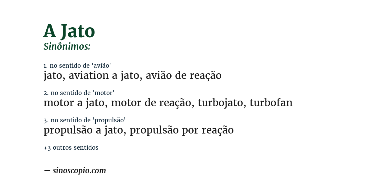 Sinônimo de a jato