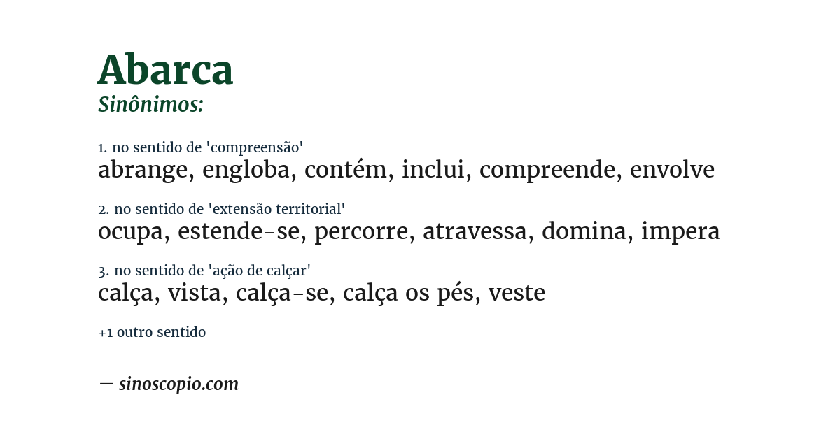Sinônimo de abarca