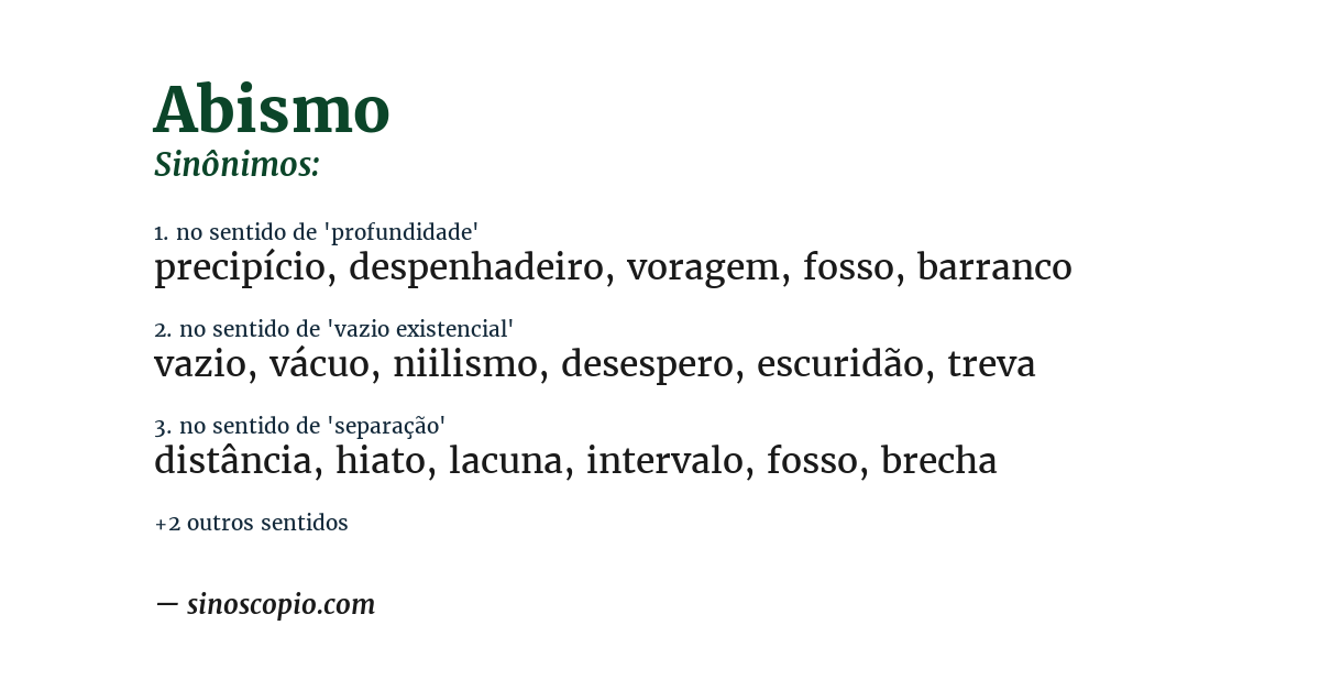 Sinônimo de abismo