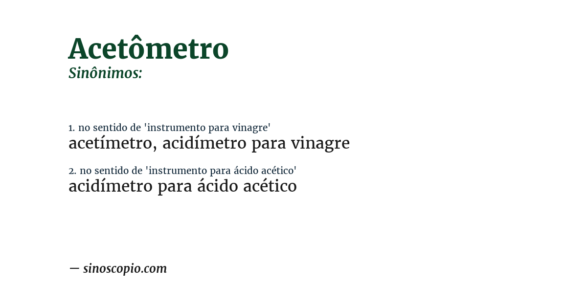 Sinônimo de acetômetro