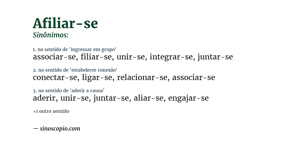 Sinônimo de afiliar-se