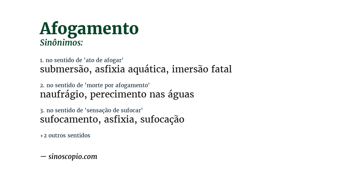 Sinônimo de afogamento