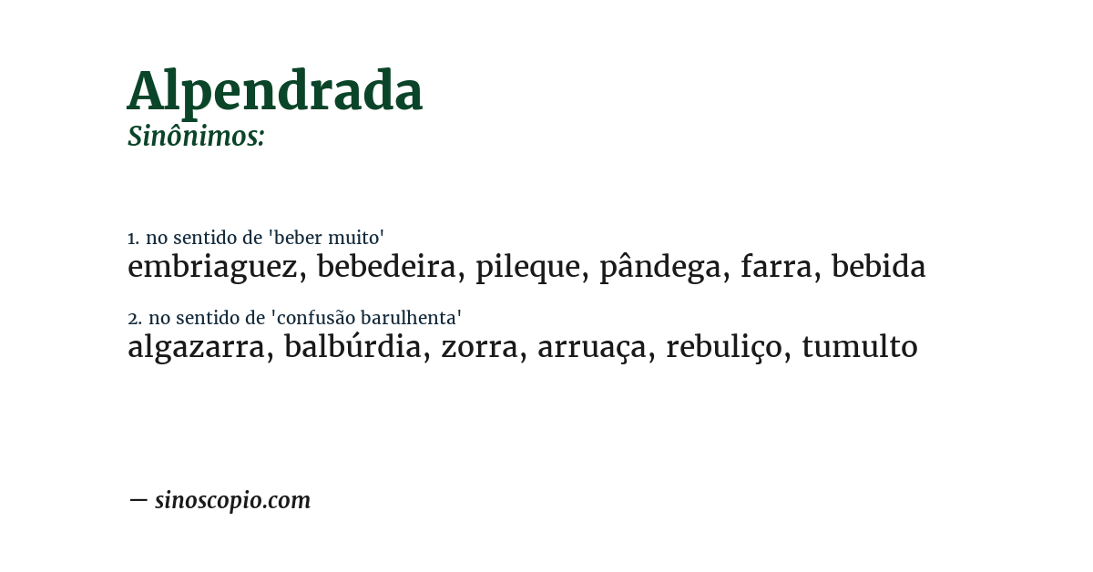 Sinônimo de alpendrada