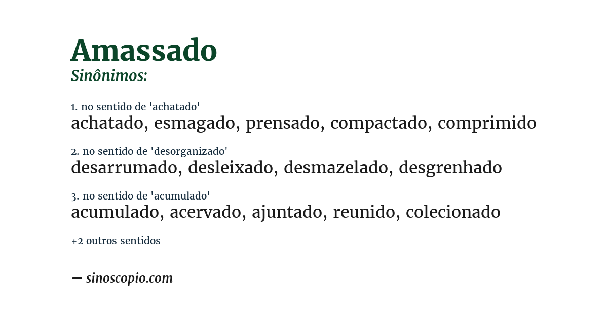 Sinônimo de amassado
