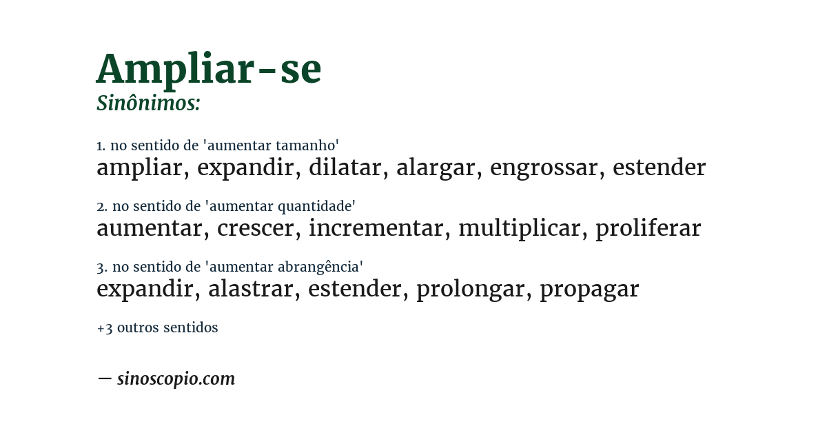 Sinônimo de ampliar-se