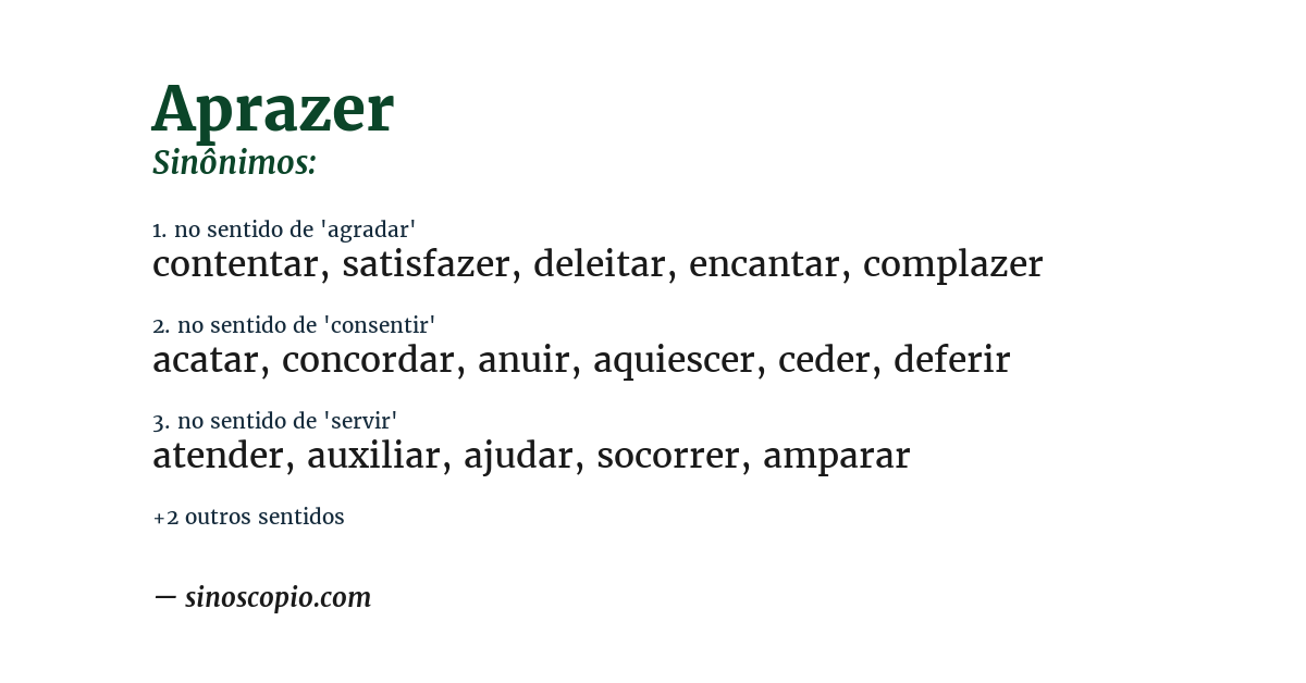 Sinônimo de aprazer