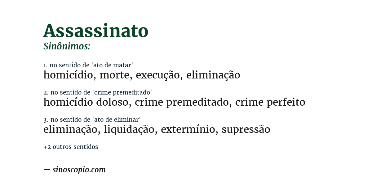 Sinônimo de assassinato