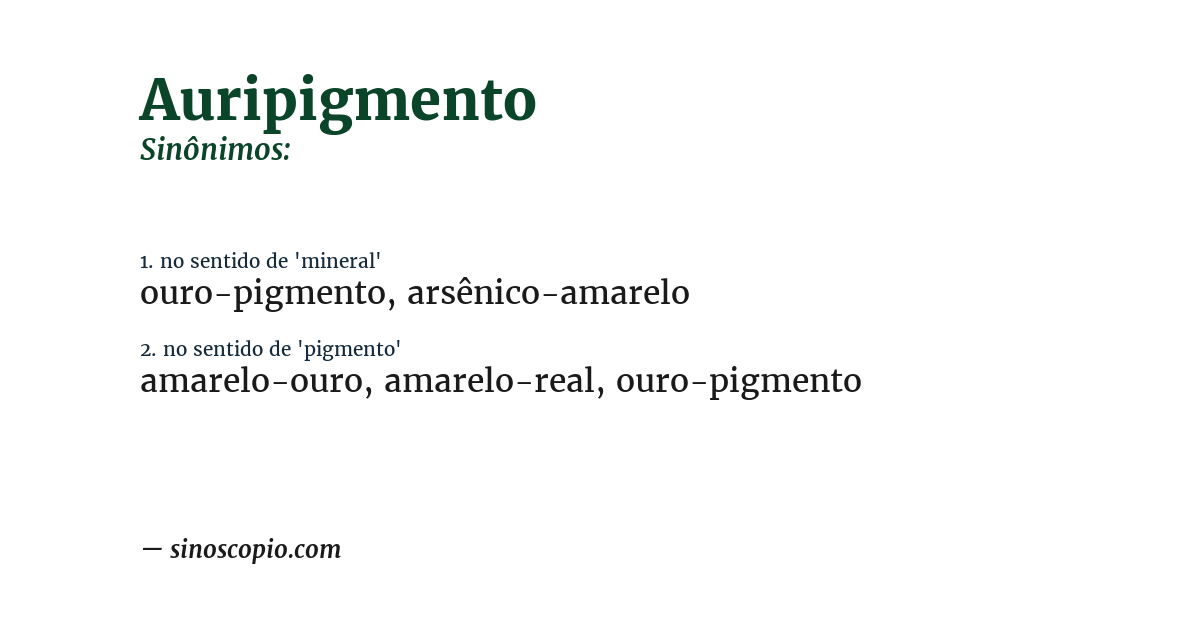 Sinônimo de auripigmento