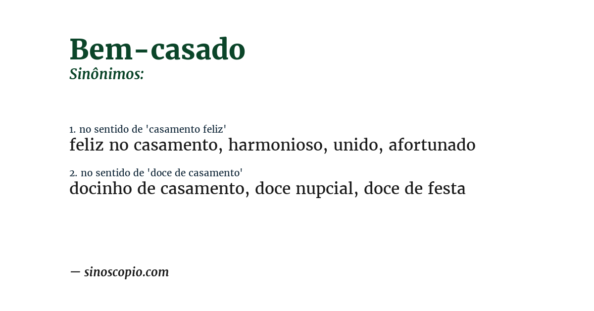 Sinônimo de bem-casado