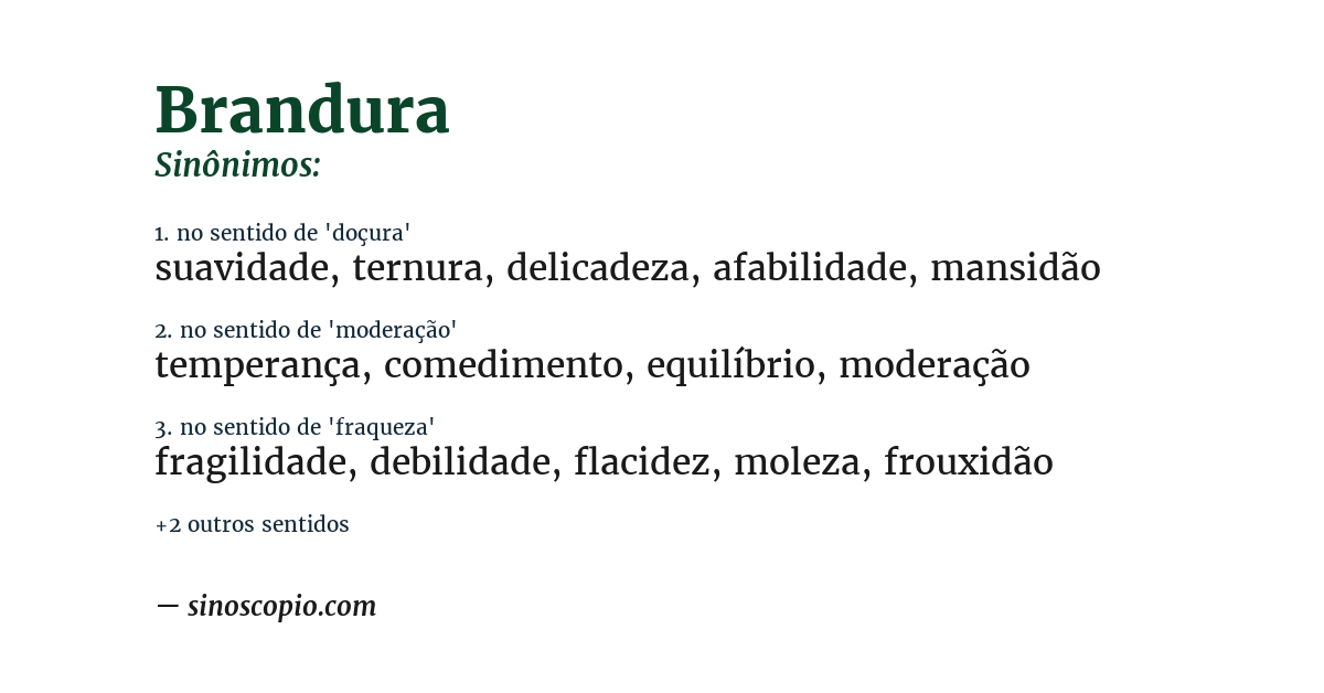 Sinônimo de brandura