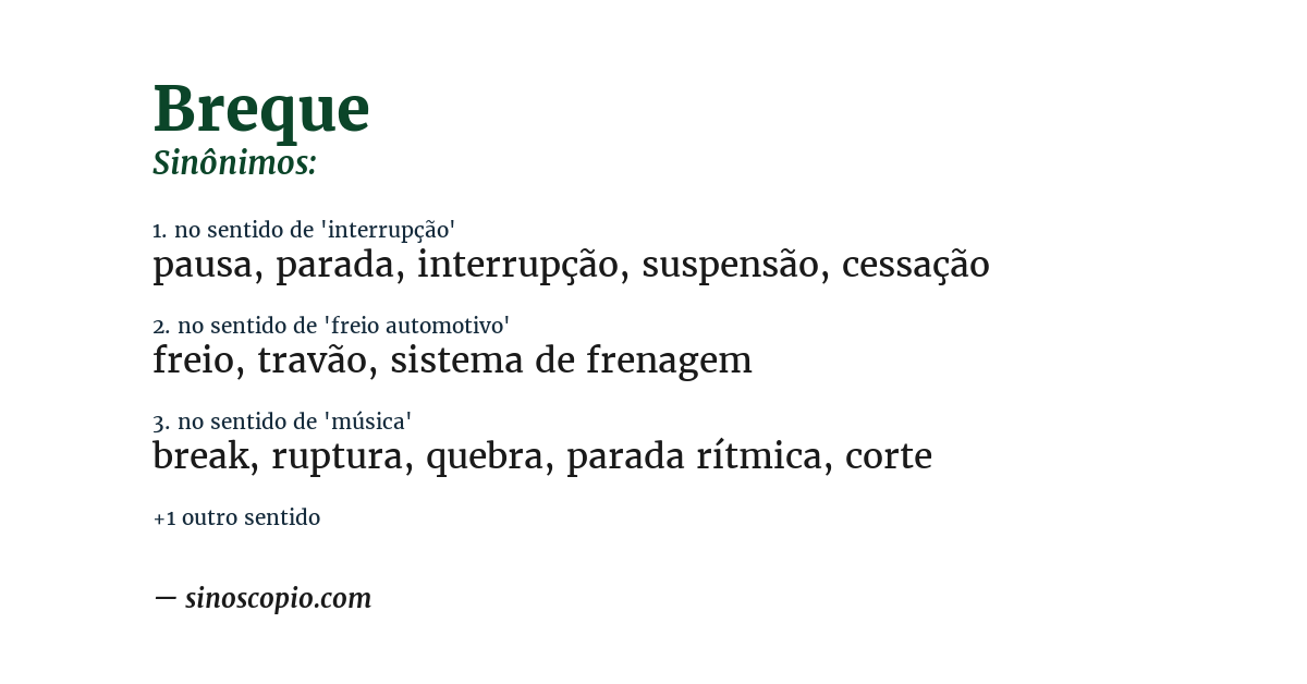 Sinônimo de breque
