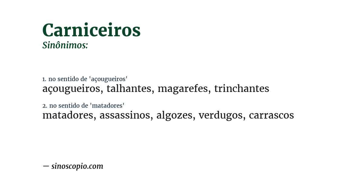 Sinônimo de carniceiros