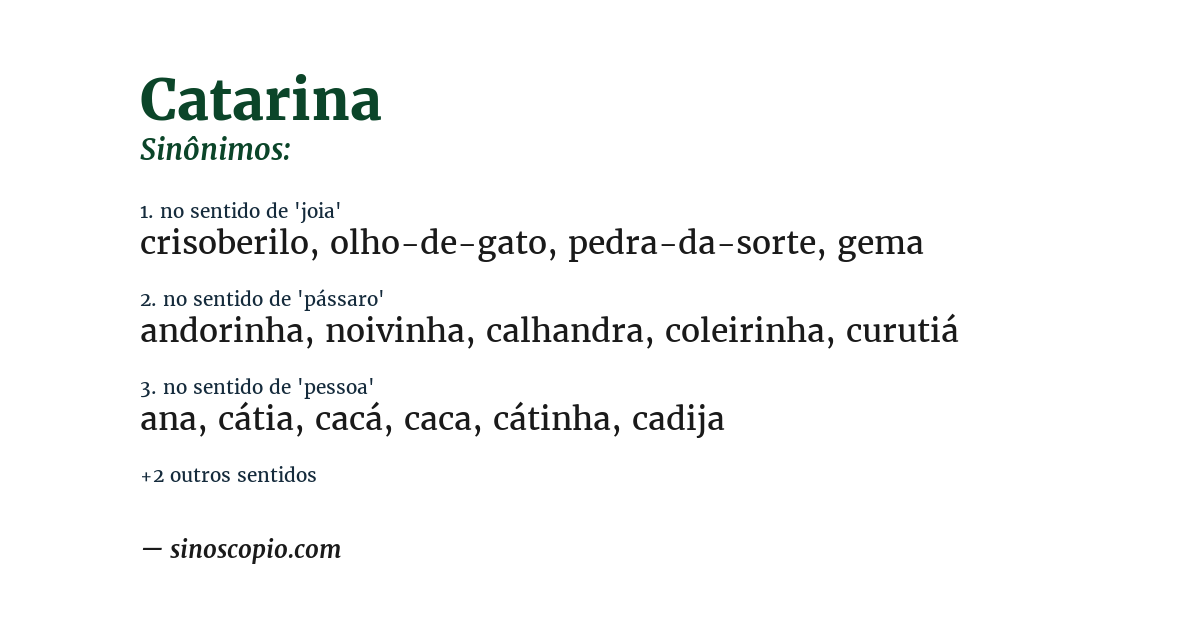 Sinônimo de catarina