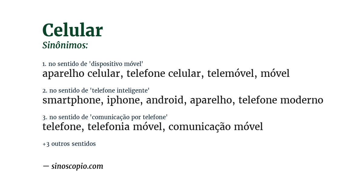 Sinônimo de celular