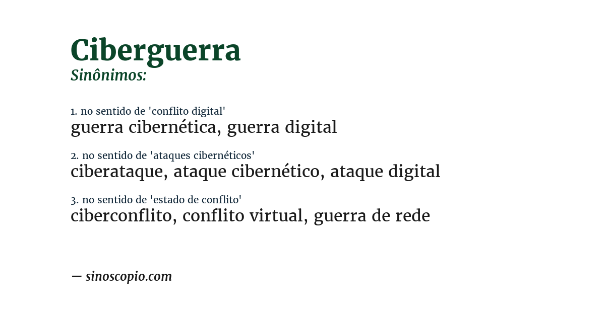 Sinônimo de ciberguerra