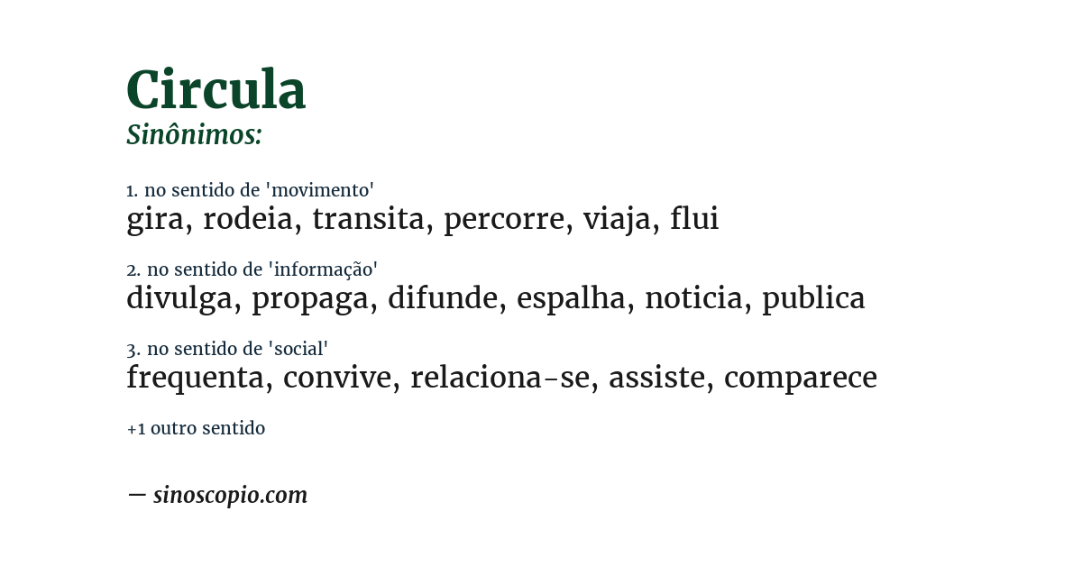 Sinônimo de circula