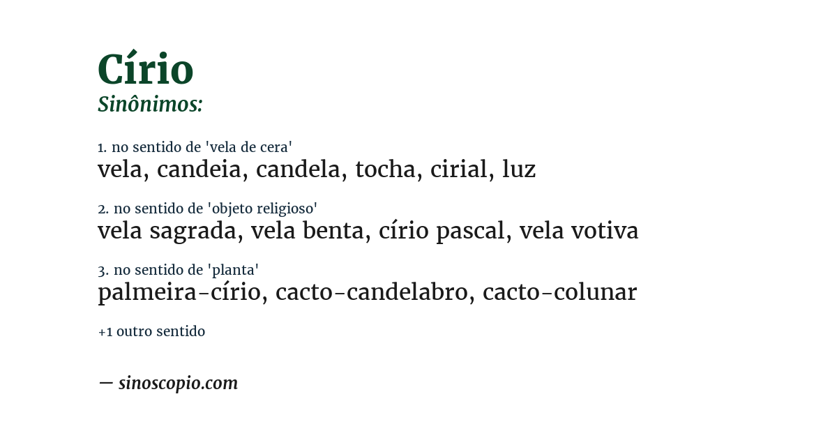 Sinônimo de círio