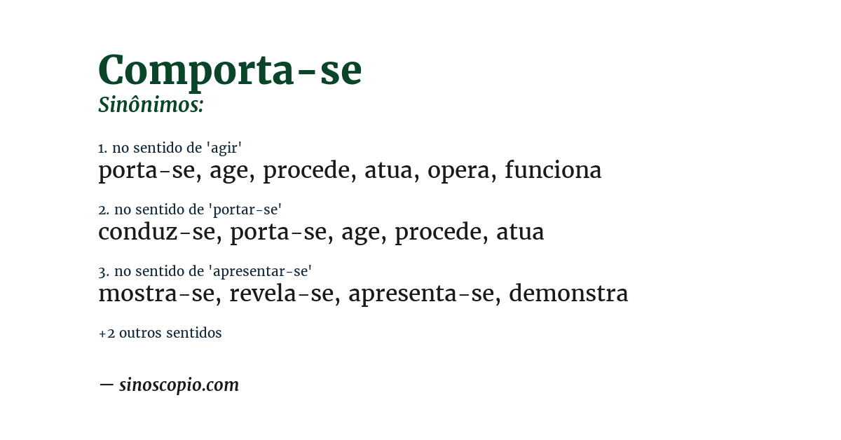 Sinônimo de comporta-se