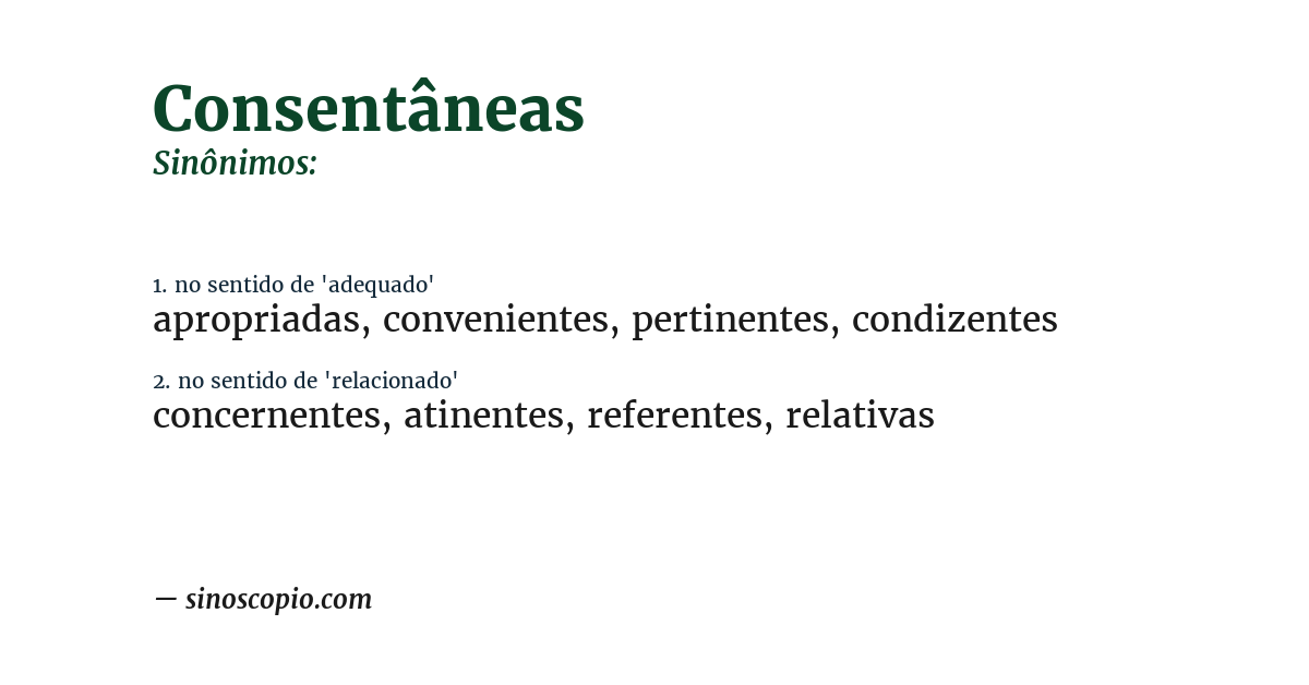 Sinônimo de consentâneas