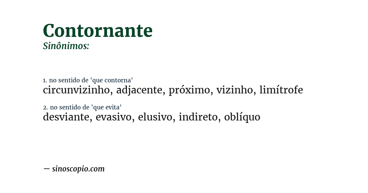 Sinônimo de contornante